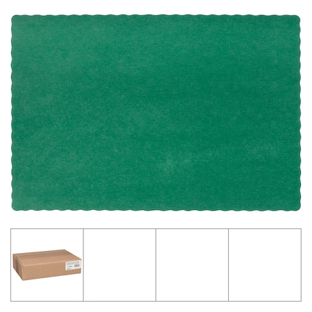 Lapaco Lapaco Econo Scalloped Solid Colored Hunter Green Placemat, PK1000 314-201